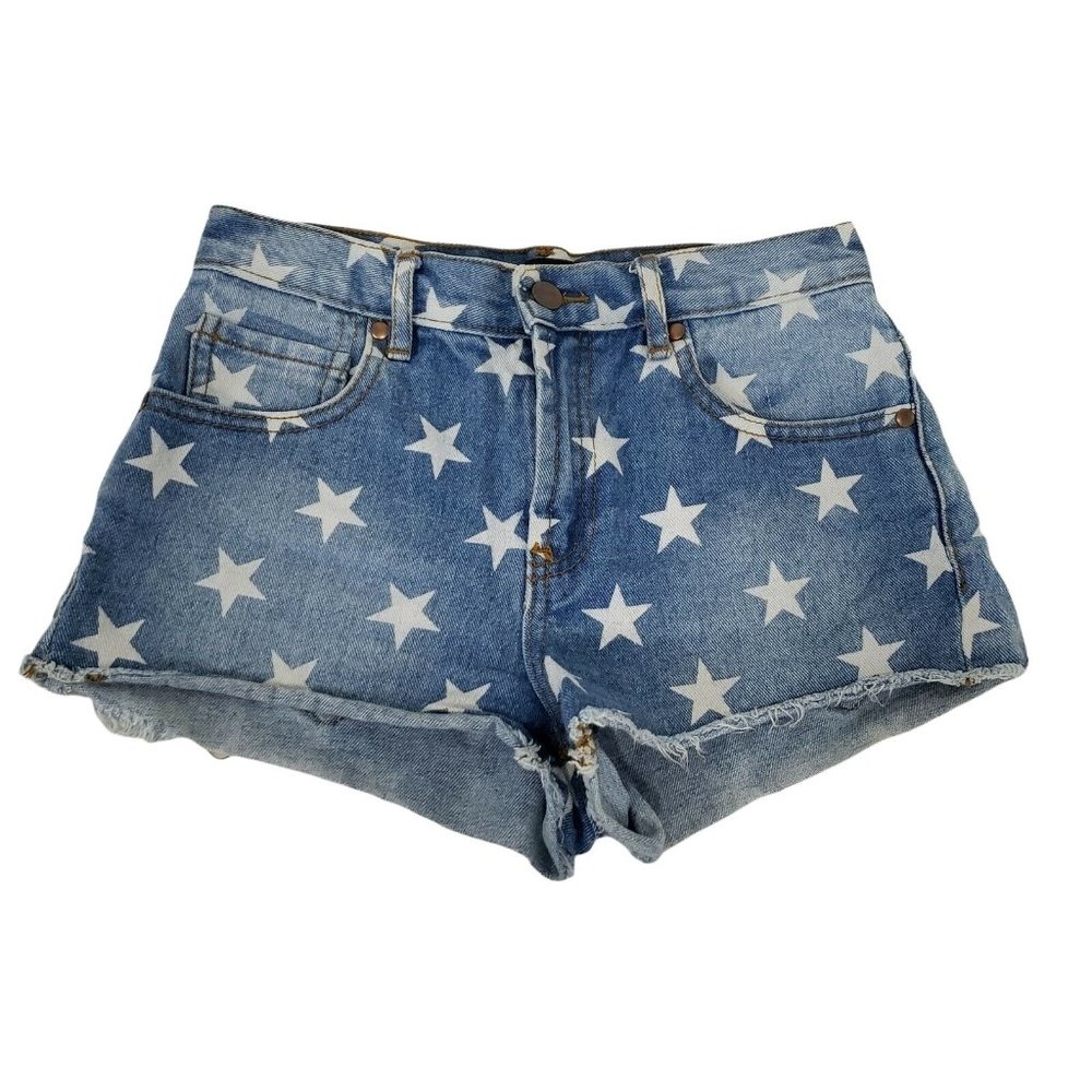 Forever 21 Stars Jean Shorts Women Size 25 - Picture 1 of 4